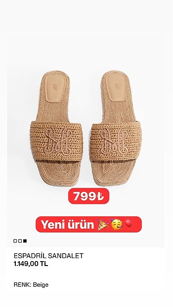 H&M terlik numaralar mevcuttur