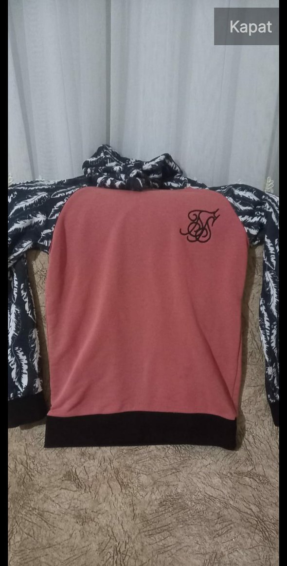 Bordo Baskılı Kapüşonlu erkek Sweatshirt - Görsel 2