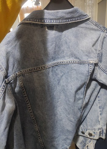 38 Beden mavi Renk Kadın Mavi Denim Düğmeli Ceket
