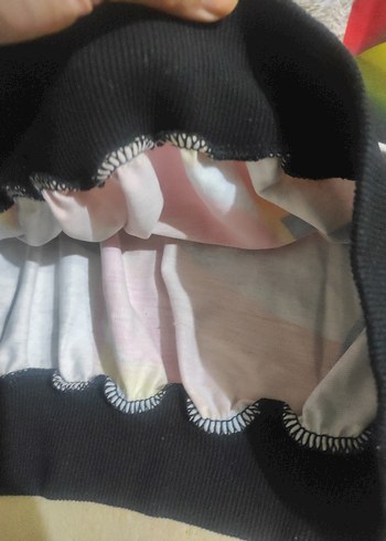 l Beden çeşitli Renk Renkli Drapeli Kısa Sweatshirt