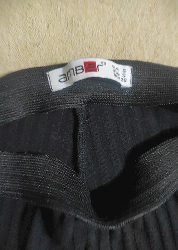 s Beden Siyah Piliseli Kadın İspanyol Paça Pantolon