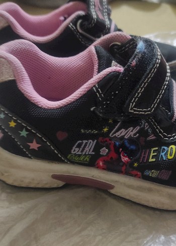 26 Beden pembe Renk Kız Çocuk Pembe Cırtlı Spor Ayakkabı