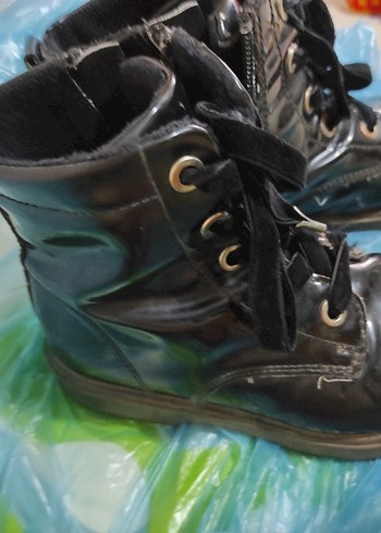 Siyah Rugan Bot, Tokalı, Kalın Topuklu - Görsel 2