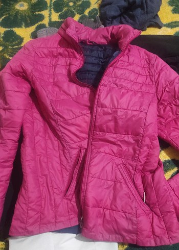 Fermuarlı Pembe Kadın baharlık Mont