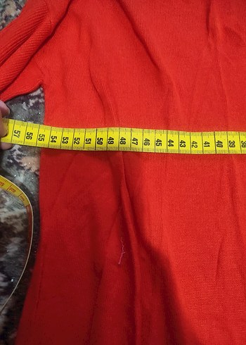 Kırmızı Uzun Kollu Salaş Triko Bluz - Görsel 6