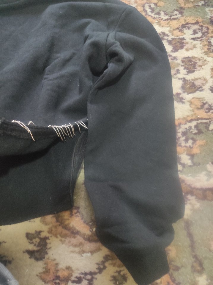 Düğmeli Siyah Kadın Sweatshirt - Görsel 4