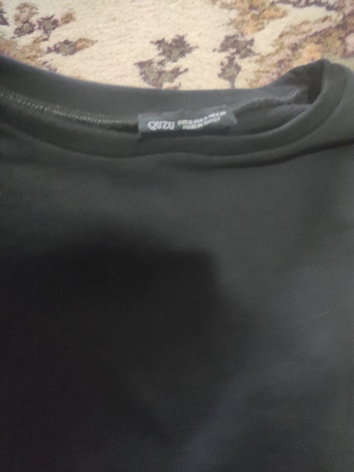 Düğmeli Siyah Kadın Sweatshirt - Görsel 3