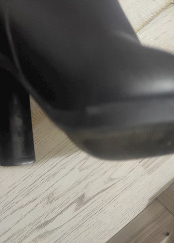 Siyah Deri Tokalı Stiletto Kadın Bot - Görsel 6