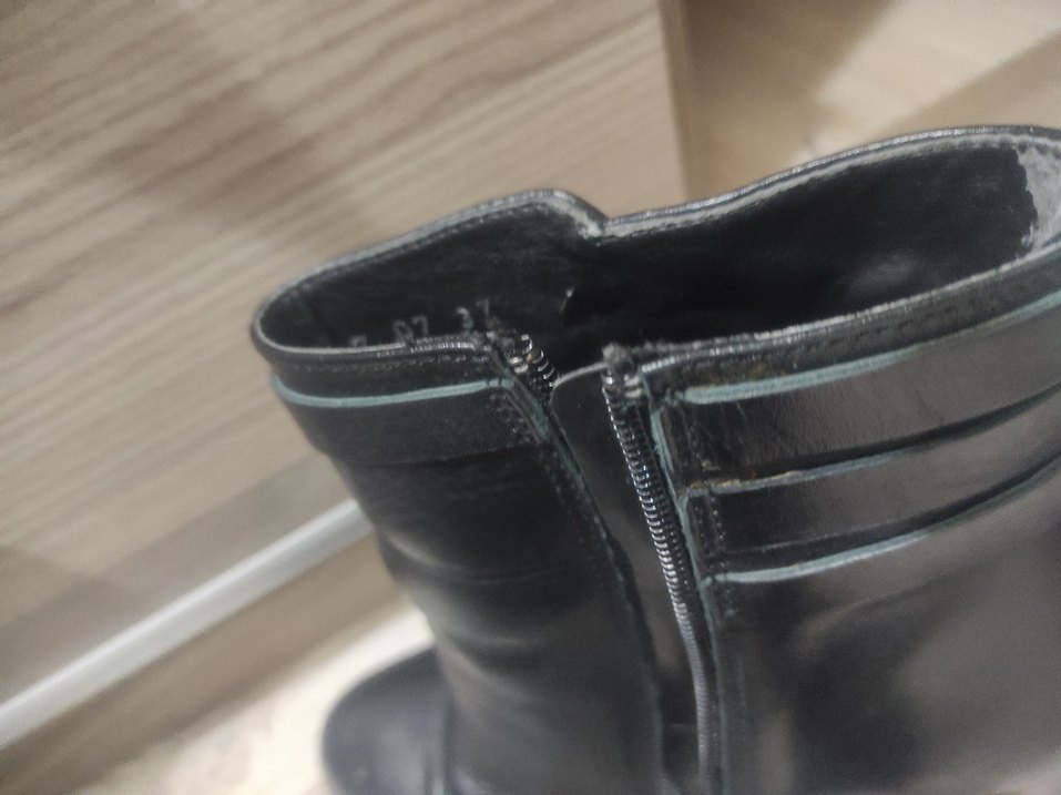 Siyah Deri Tokalı Stiletto Kadın Bot - Görsel 5