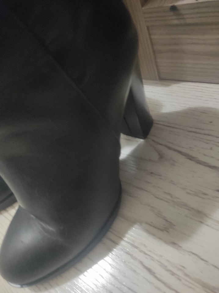 Siyah Deri Tokalı Stiletto Kadın Bot - Görsel 2