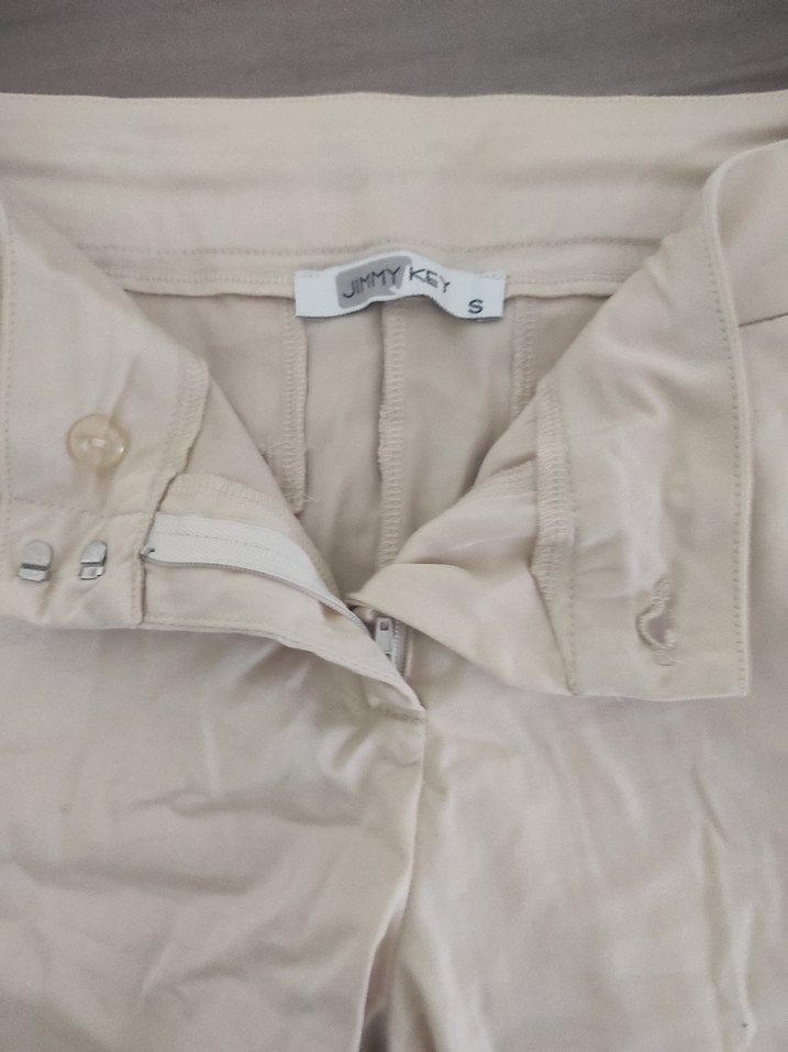 Beyaz  Pamuklu Kadın Kumaş şort - Görsel 2