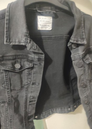 Siyah Düğmeli Kadın Kot Ceket - Görsel 5