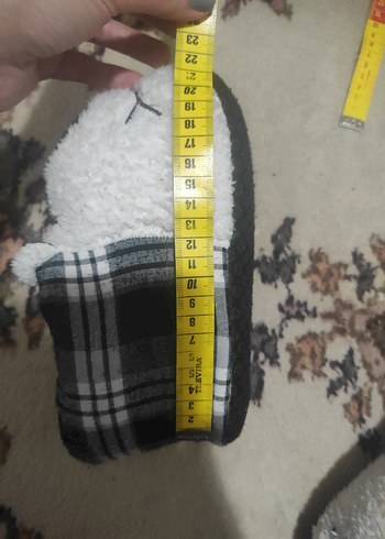 Kız Çocuk Peluş Ev Terliği Beyaz Gri - Görsel 4