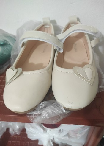 Kız Çocuk krem Tokalı Babet Ayakkabı - Görsel 2