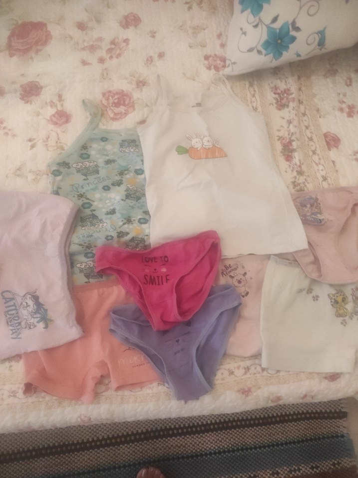 Baskılı Renkli Kız Çocuk alt ve üst çamaşır - Görsel 4