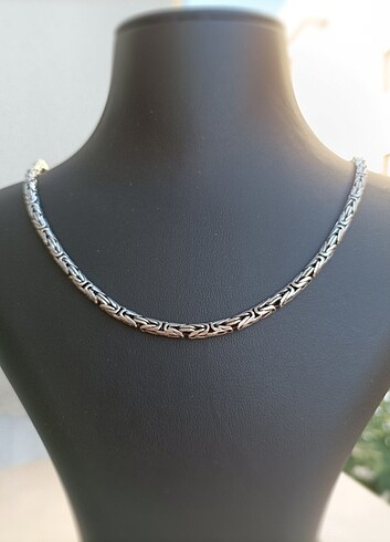 GÜMÜŞ KRAL ZİNCİR KOLYE 3.5 MM OVAL KÜKÜRTLÜ 