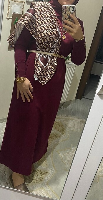 Bordo elbise