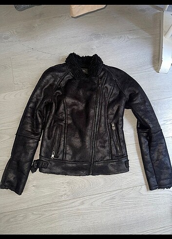 Mango biker içi yün süet deri ceket 36 beden