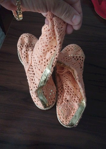 Pembe İşlemeli Örgü Dantel Topuklu Espadril - Görsel 3