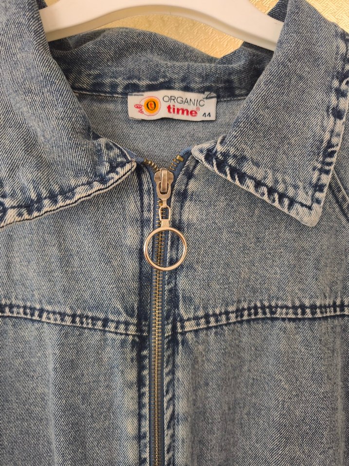 Kadın Mavi Vintage Denim Ceket - Görsel 2