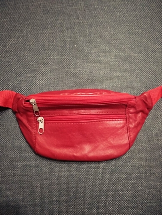 universal Beden Gerçek deri Kırmızı bel çantası