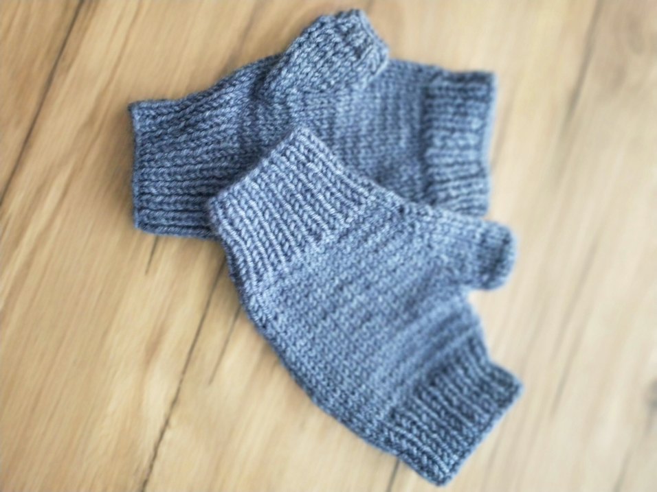 Bohem Mavi Gri Örgü Kadın Eldiven - Görsel 2