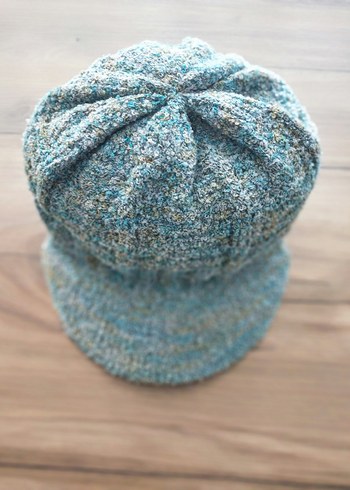 Bohem Stil Turkuaz Örgü Kadın Bere - Görsel 4