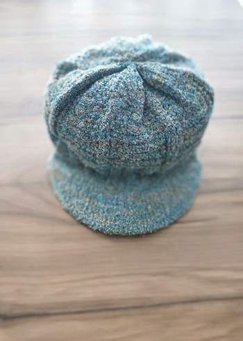 Bohem Stil Turkuaz Örgü Kadın Bere - Görsel 2