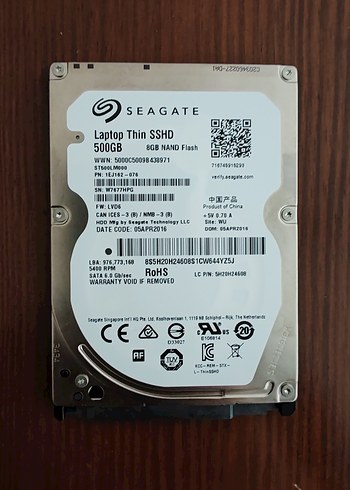 Seagate 500GB Laptop İnce SSHD