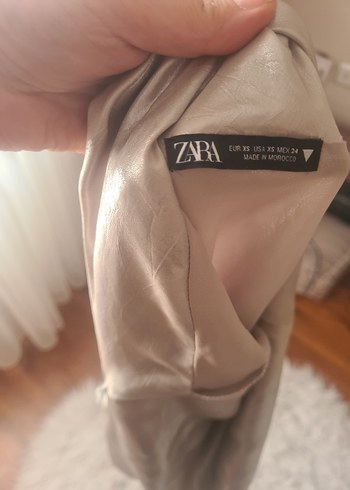 Zara Drapeli Yaka sate Kadın elbise - Görsel 4