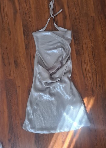 Zara Drapeli Yaka sate Kadın elbise - Görsel 3