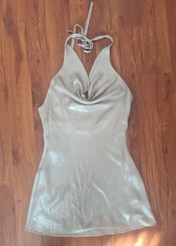 Zara Drapeli Yaka sate Kadın elbise - Görsel 2