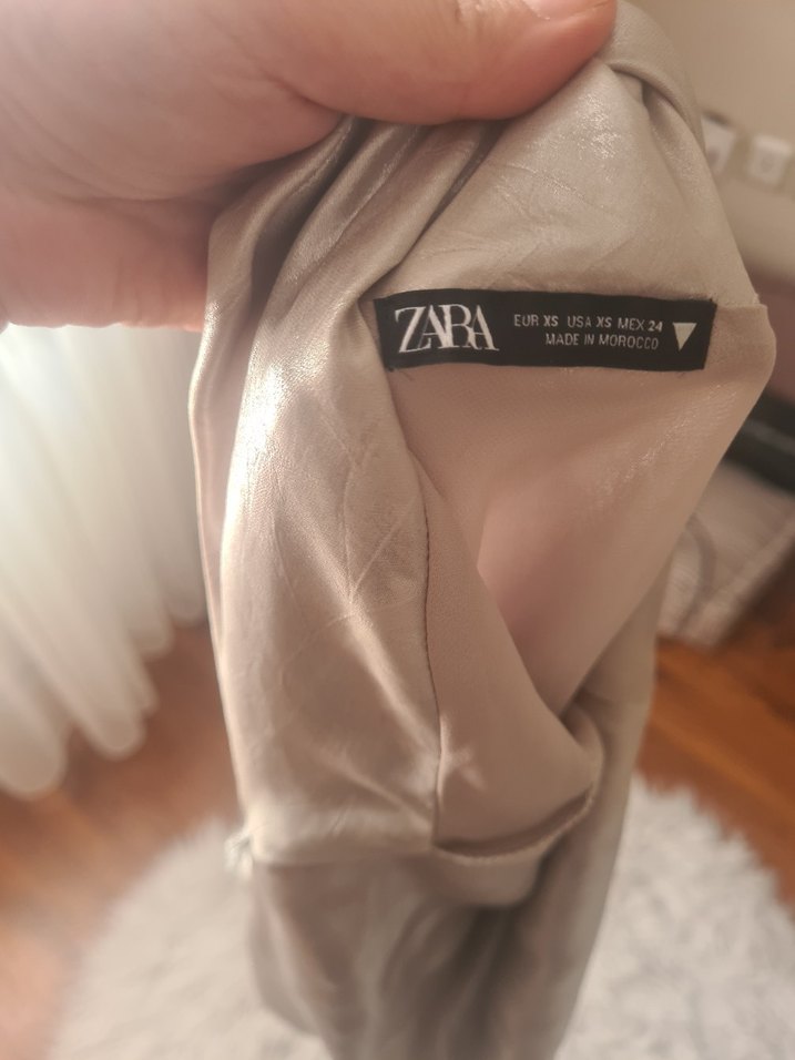 Zara Drapeli Yaka sate Kadın elbise - Görsel 4