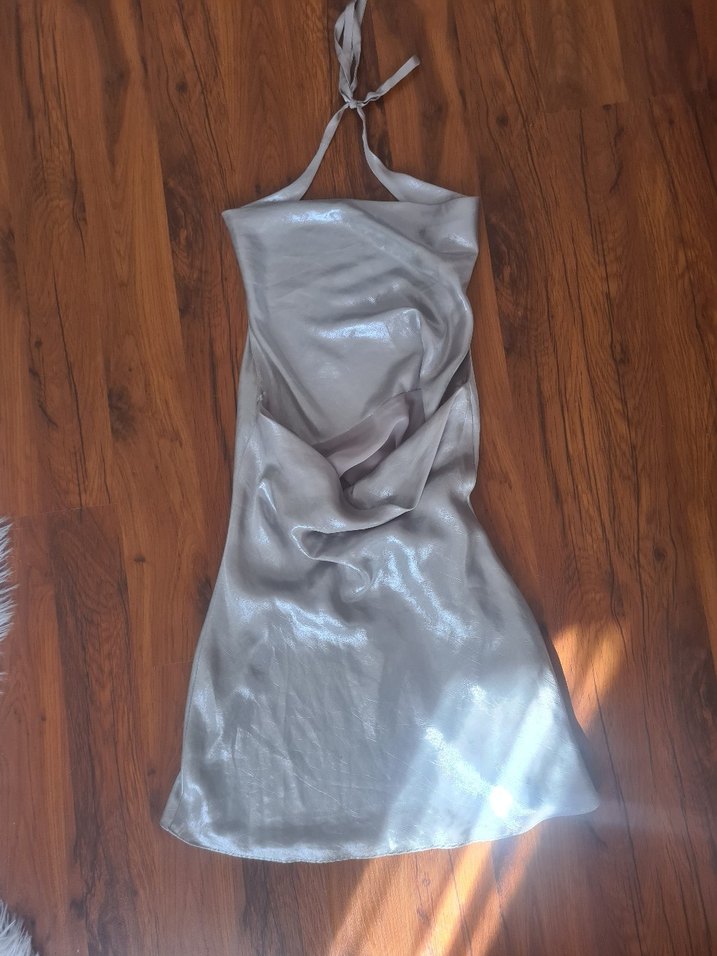 Zara Drapeli Yaka sate Kadın elbise - Görsel 3