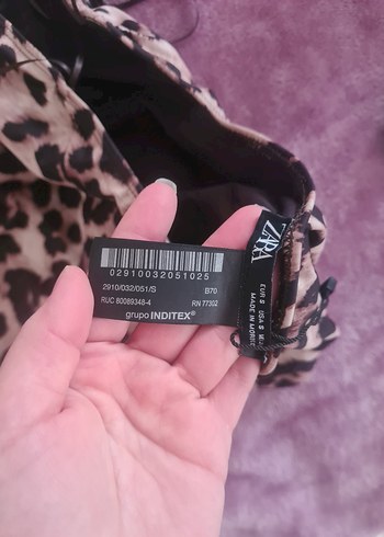 Zara leopar Desenli Kahverengi Kadın Mayo - Görsel 4