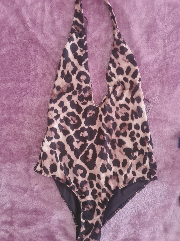 Zara leopar Desenli Kahverengi Kadın Mayo - Görsel 3