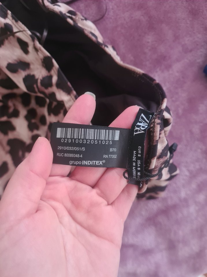 Zara leopar Desenli Kahverengi Kadın Mayo - Görsel 4