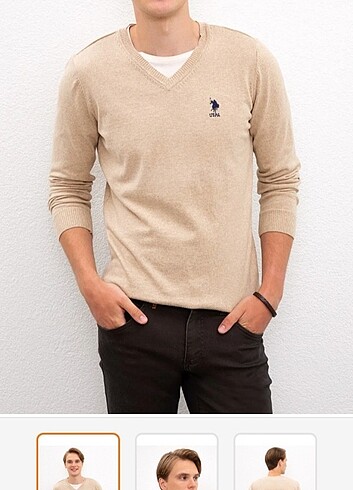 U.S Polo Assn. L beden erkek kazak sifir