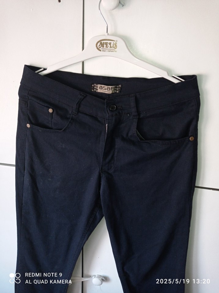 Erkek Lacivert Düğmeli Pantolon - Görsel 2