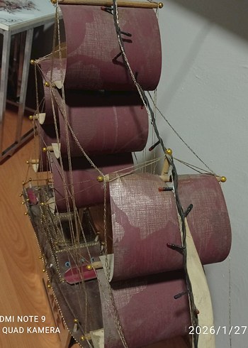 Altın Renkli Yelkenli Gemi Figürin - Görsel 5