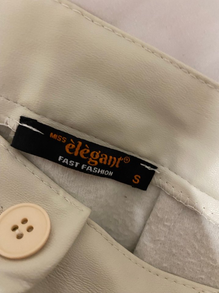 Bej Kadın Midi deri  Pantolon - Görsel 2