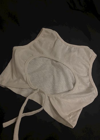 Bej Kız  Kolsuz Keten Bluz - Görsel 2