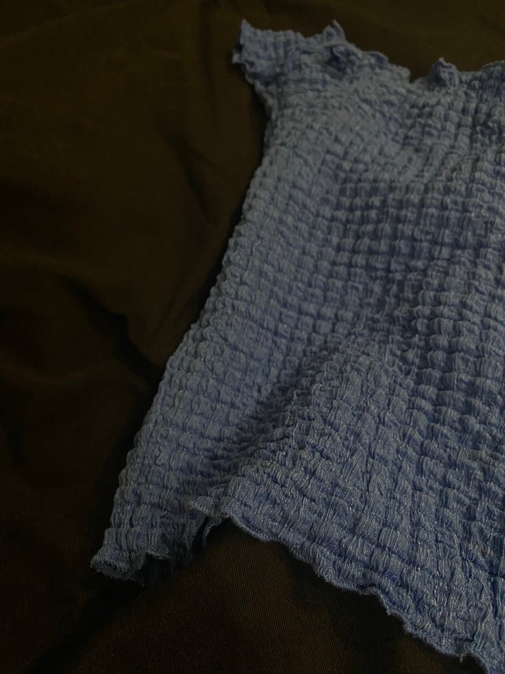 Keten Fırfırlı Kayık Yaka Kolsuz Bluz - Görsel 4