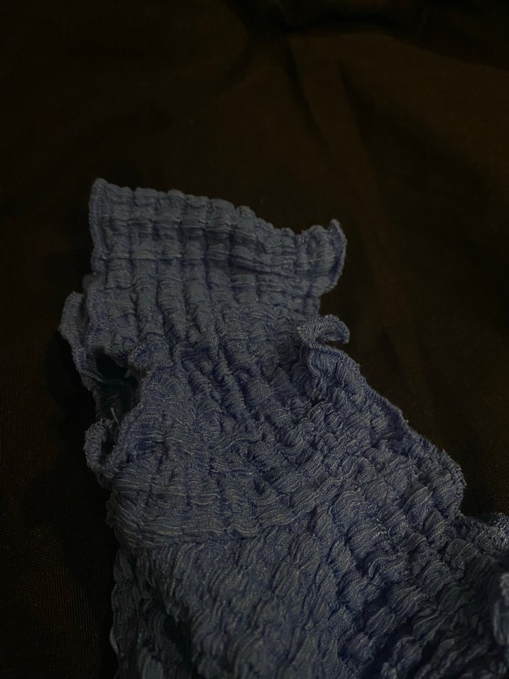 Keten Fırfırlı Kayık Yaka Kolsuz Bluz - Görsel 5