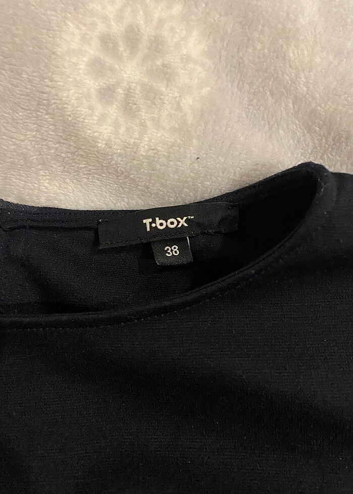 Lacivert kol detaylı arkası fermuarlı abiye elbise - Görsel 2