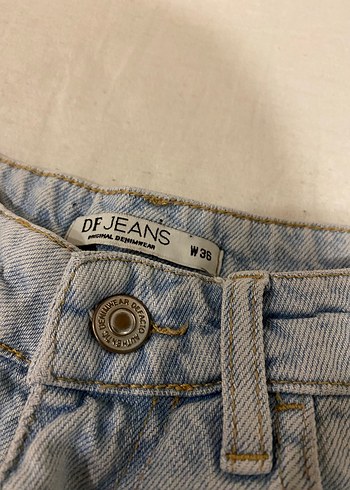 Zara Mavi Bol Kesim Mini Denim Şort