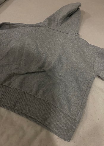 Gri Kapüşonlu Kadın Sweatshirt - Görsel 2