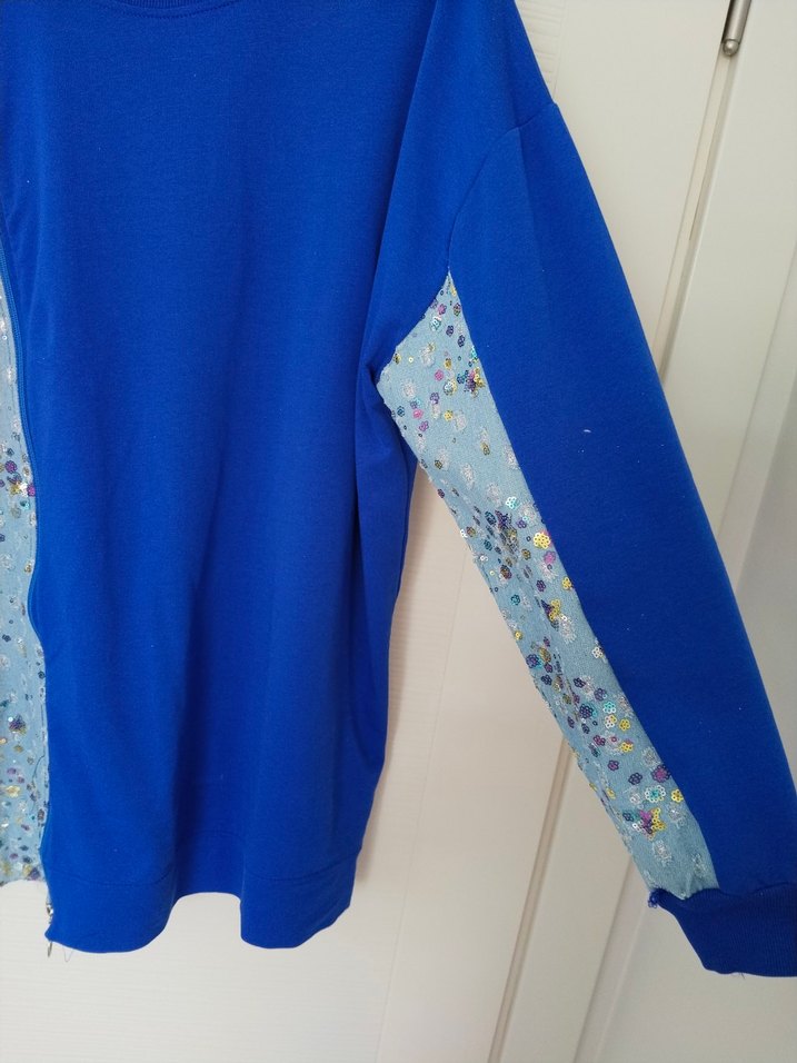 Mavi Uzun Kollu Salaş Sweatshirt — görsel 3/5