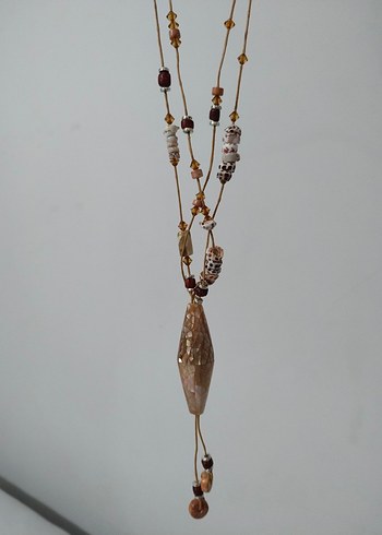 American Vintage Bohem Seffaf Tasli Uzun Kolye