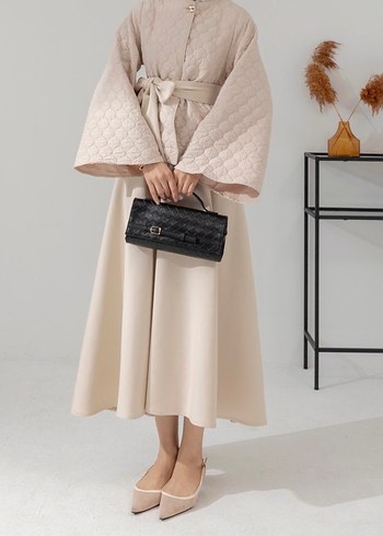 Kuşaklı Bej Kadın ikili takım - Görsel 4